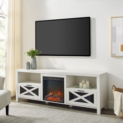 Rustic Open Shelf 70" Fireplace TV Stand