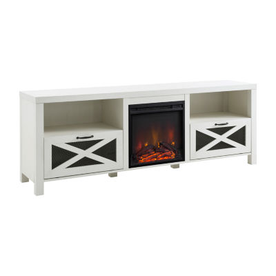 Rustic Open Shelf 70" Fireplace TV Stand