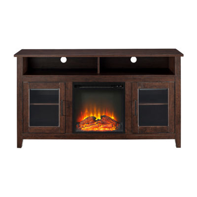 58" Wood Highboy Fireplace Media TV Stand Console JCPenney