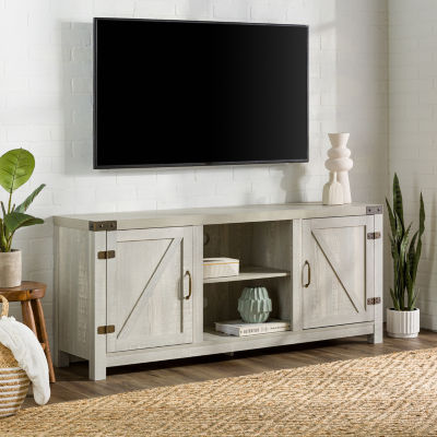 58" Barn Door TV Stand with Side Doors