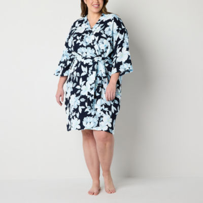 Liz Claiborne Womens Plus 3/4 Sleeve Long Length Robe