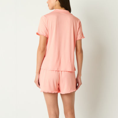 Ambrielle Womens Short Sleeve 2-pc. Shorts Pajama Set