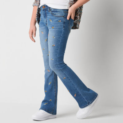 Vanilla Star Big Girls Embroidered Flare Leg Jean