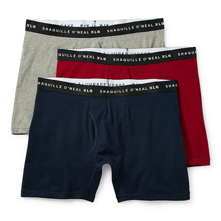 Shaquille O'Neal XLG Heiq Big and Tall Mens 3 Pack Boxer Briefs, 4x-large, Red