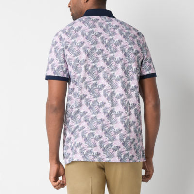 St. John's Bay Premium Print Dexterity Mens Classic Fit Easy-on + Easy-off Adaptive Short Sleeve Polo Shirt