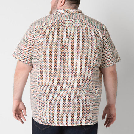 Thumbnail 2 of Shaquille O'Neal XLG Mens Short Sleeve Classic Fit Big and Tall Button-Down Shirt, X-large Tall, Brown