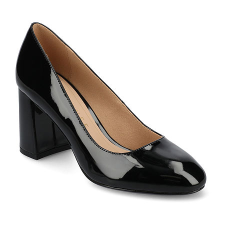 Journee Collection Womens Seraphina Block Heel Pumps, 8 Medium, Black