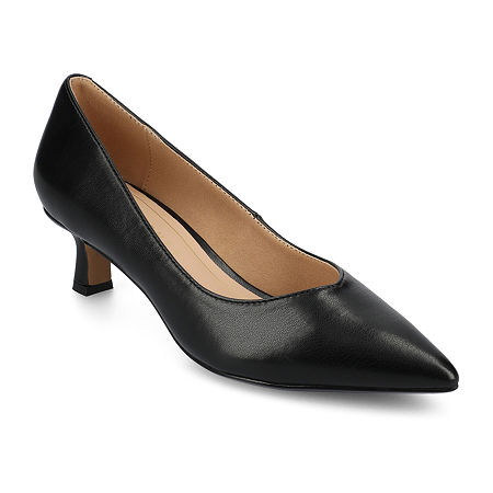 Journee Collection Pammie Womens Pointed Kitten Heel Pumps, 10 Medium, Black