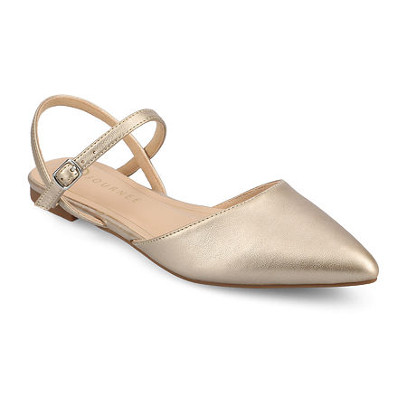 Journee Collection Martine Womens Pointed Closed Toe Ballet Flats In Sand