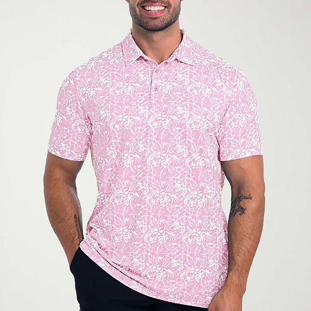 Antigua Spring 2025 Mens Short Sleeve Polo Shirt, Medium, Pink