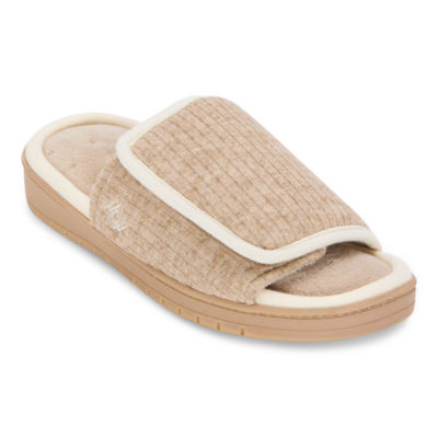 Isotoner Womens Open Toe Slide Slippers Isotoner Sweater Knit