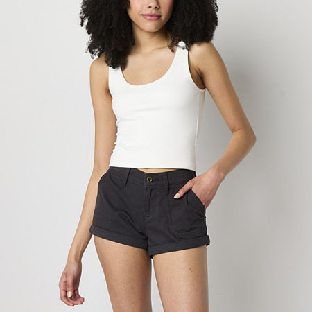 Arizona Womens Juniors Scoop Neck Sleeveless Tank Top, Xx-large, White