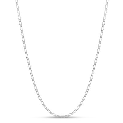 Made in Italy Sterling Silver Inch Solid Figaro Chain Necklace