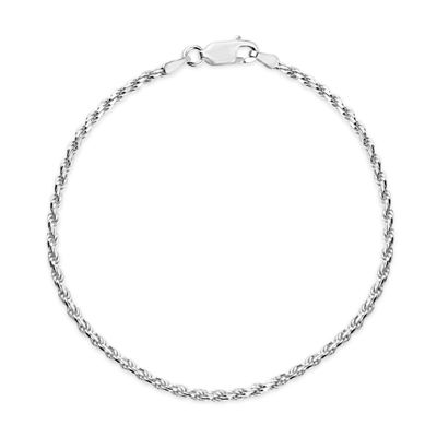 Made in Italy Sterling Silver 8 Inch Solid Rope Chain Bracelet