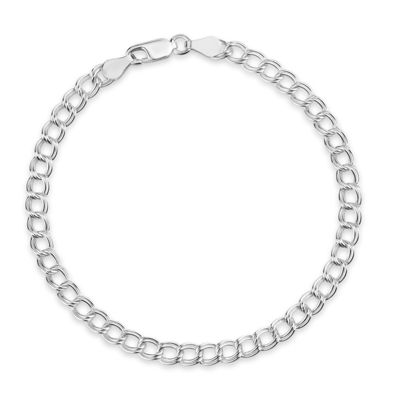 Made in Italy Sterling Silver Inch Solid Link Chain Bracelet