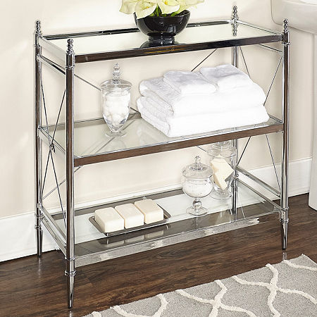 Pinnacle Chrome And Glass Bathroom Shelf, One Size, Silver