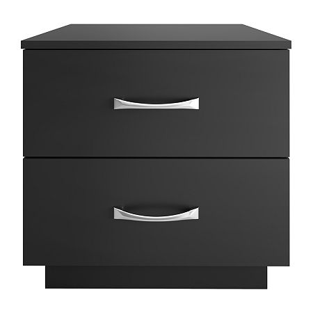 Hamilton Bedroom Collection 2-Drawer Nightstand, One Size, Black