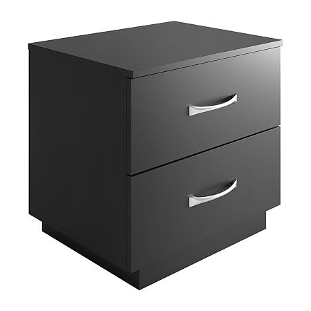 Hamilton Bedroom Collection 2-Drawer Nightstand, One Size, Black