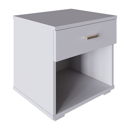 Novarra Bedroom Collection 1-Drawer Nightstand, One Size, White