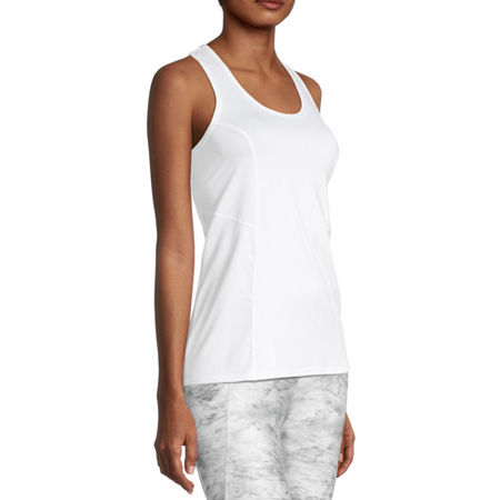 Xersion Womens Performance Crew Neck Sleeveless Tank Top Petite, Petite Xx-large, White