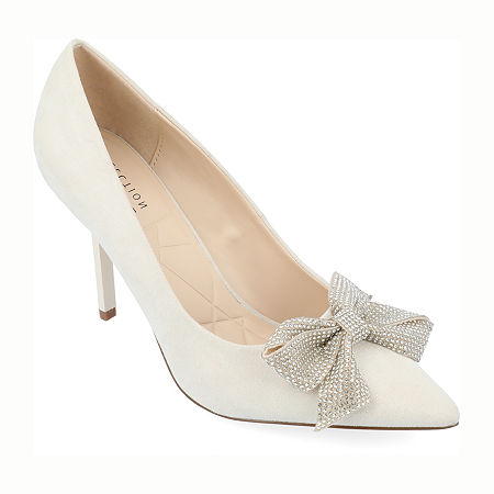 Vintage Wedding Shoes, Flats, Boots, Heels Journee Collection Womens Marcie Pointed Toe Stiletto Heel Pumps 9 12 Medium Beige $79.99 AT vintagedancer.com