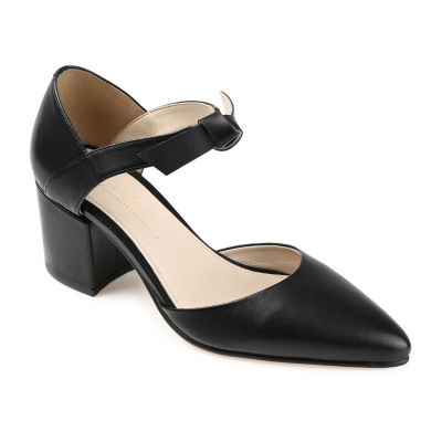 Journee Signature Womens Camille Pointed Toe Block Heel Pumps