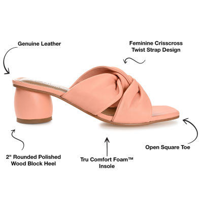 Journee Signature Charlize Womens Square Open Toe Block Heel Pumps