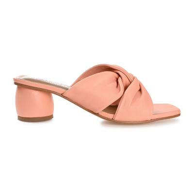 Journee Signature Charlize Womens Square Open Toe Block Heel Pumps