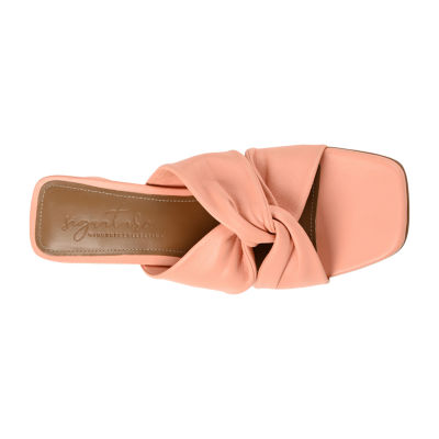 Journee Signature Charlize Womens Square Open Toe Block Heel Pumps