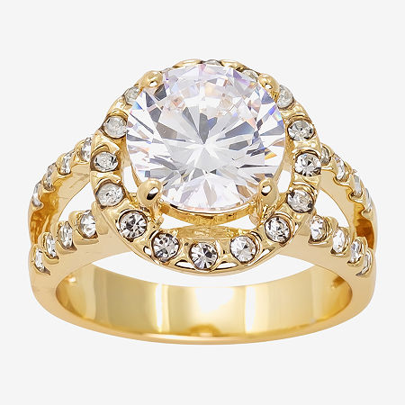 Sparkle Allure Womens Cubic Zirconia Pure Silver Over Brass Round Engagement Ring, 9