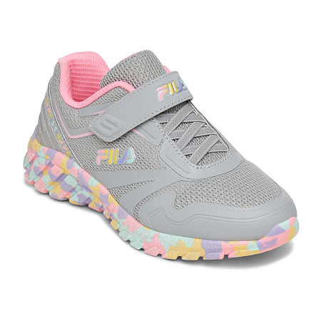 FILA Galaxia 4 Mashup Little Girls Running Shoes, 1 Medium, Gray