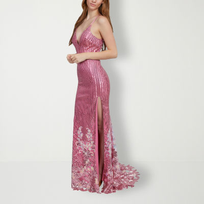 Rare Editions Juniors Sleeveless Sequin Floral Bodycon Dress