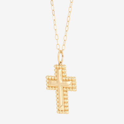 Womens 10K Gold Cross Pendant Necklace