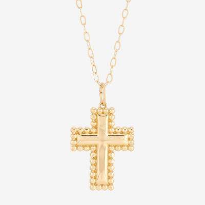 Womens 10K Gold Cross Pendant Necklace - JCPenney