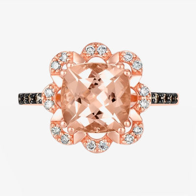Le Vian Grand Sample Sale® Ring featuring 2 1/6 cts. Peach Morganite™ 1/15 cts. Chocolate Diamonds® 1/6 cts. Nude Diamonds™ set in 14K Strawberry Gold®