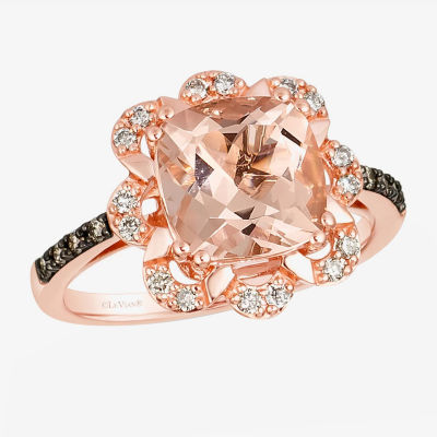 Le Vian® Grand Sample Sale™ Ring featuring 1 1/ CT. Peach Morganite™ 1/ CT. Chocolate Diamonds® 1/ CT. Nude Diamonds™ set in 14K Strawberry Gold