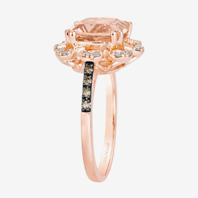 Le Vian® Grand Sample Sale™ Ring featuring 2 1/6 CT. Peach Morganite™ 1/15 CT. Chocolate Diamonds® 1/6 CT. Nude Diamonds™ set in 14K Strawberry Gold®