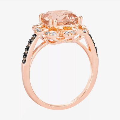 Le Vian® Grand Sample Sale™ Ring featuring 2 1/6 CT. Peach Morganite™ 1/15 CT. Chocolate Diamonds® 1/6 CT. Nude Diamonds™ set in 14K Strawberry Gold®