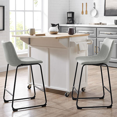 2-pc. Faux Leather Kitchen Counter Stools, One Size, Gray