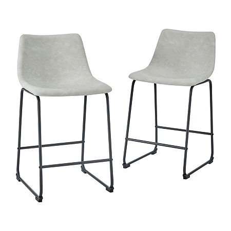 2-pc. Faux Leather Kitchen Counter Stools, One Size, Gray