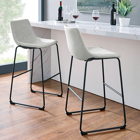 2-pc. Faux Leather Kitchen Barstools, One Size, Gray