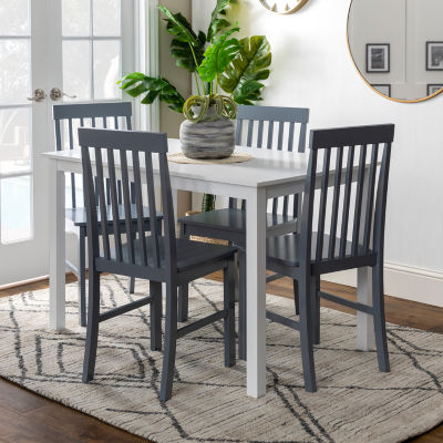 Modern 5-Piece Whitewood Dining Set