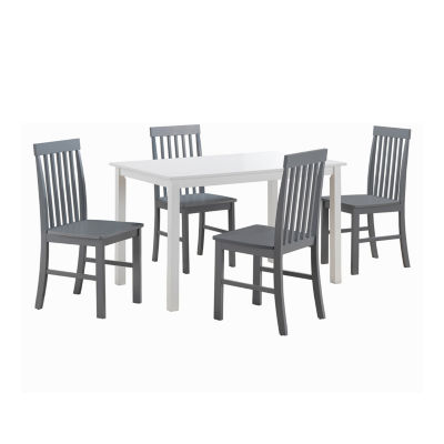 Modern 5-Piece Whitewood Dining Set