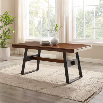 Rectangular Wood-Top Dining Table