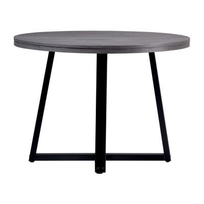 Round Wood-Top Dining Table