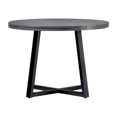 Round Wood-Top Dining Table