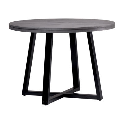 Round Wood-Top Dining Table