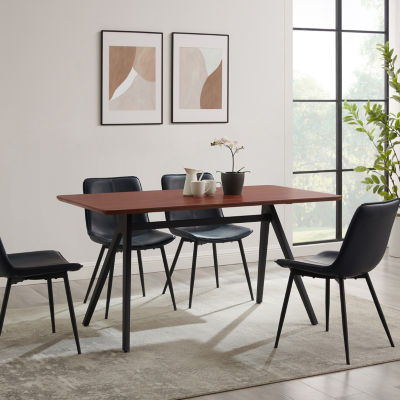 Rectangular Wood-Top Dining Table