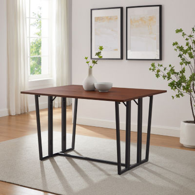 Rectangular Wood-Top Dining Table