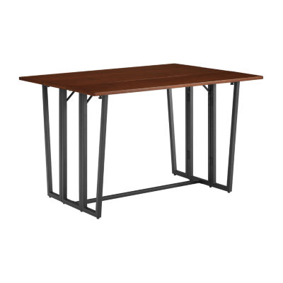 Rectangular Wood-Top Dining Table